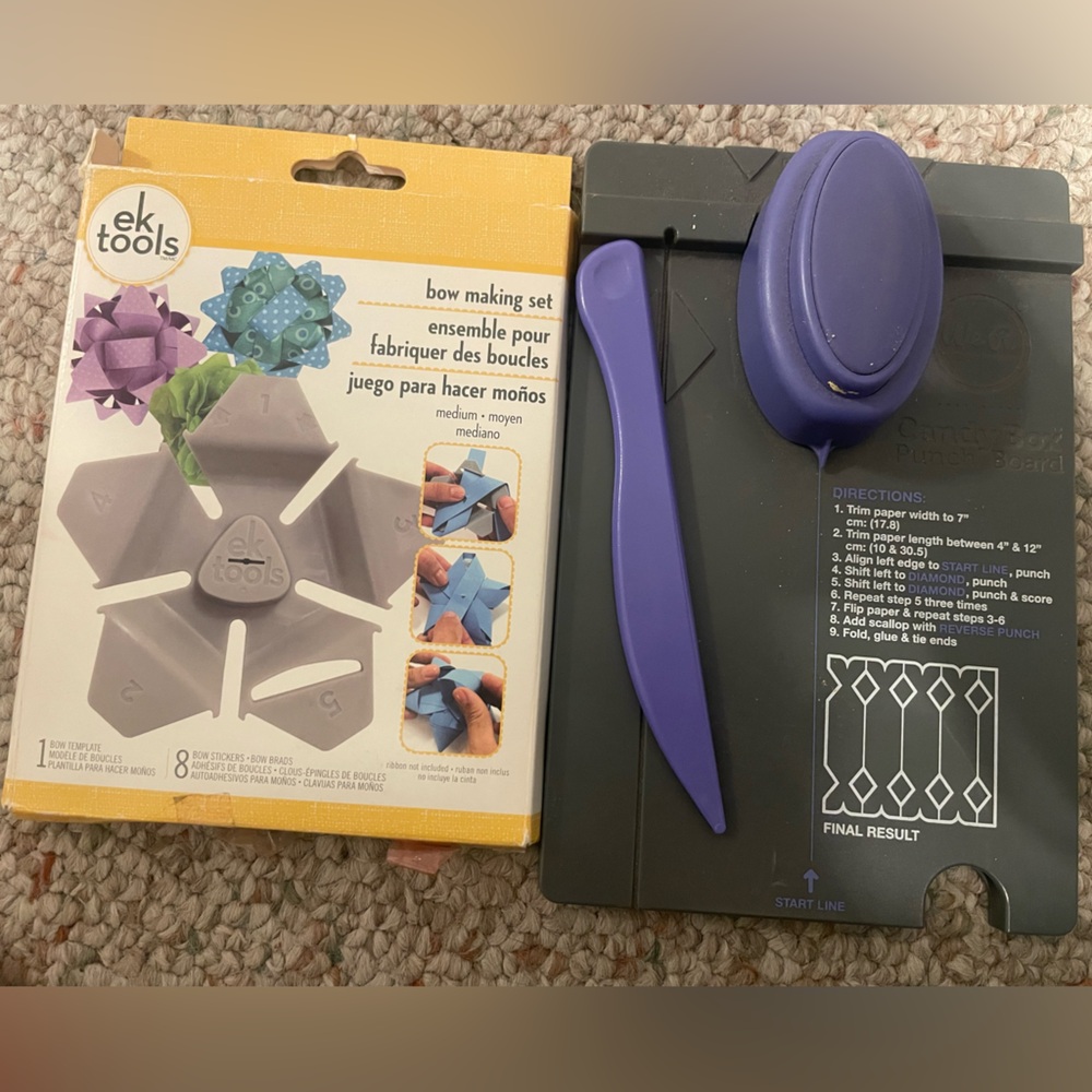 EK Tools Bow Making Set & Cardstock Candy Box Maker